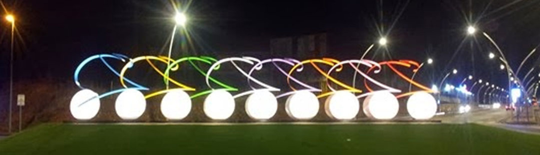 rotonda en Ponferrada sede del Campeonato Mundial de Ciclismo en Ruta 2014